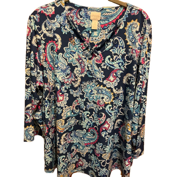 90. WOMENS CHICO’S 2/L DETAIL TOP - Picture 1 of 5